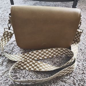 Madewell The Transport Flap Shoulder Bag - mustard like color with two straps